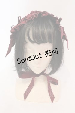 画像2: ALICE and the PIRATES / フランチェスカフリルヘッドドレス  えんじ O-25-05-22-012-PA-AC-IG-OS
