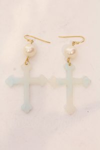 E hyphen world gallery / 《BonBon限定》《AMOコラボ》 クロスピアス  サックス O-25-05-22-009-LO-AC-IG-ZT445-F008