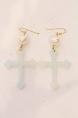 画像1: E hyphen world gallery / 《BonBon限定》《AMOコラボ》 クロスピアス  サックス O-25-05-22-009-LO-AC-IG-OS