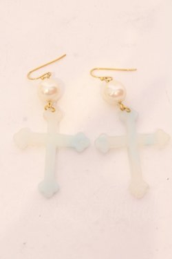 画像2: E hyphen world gallery / 《BonBon限定》《AMOコラボ》 クロスピアス  サックス O-25-05-22-009-LO-AC-IG-OS