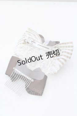 画像2: axes femme kawaii / スウィートペアリボンバレッタ  ブラウン O-25-05-23-009-AX-AC-OW-OS