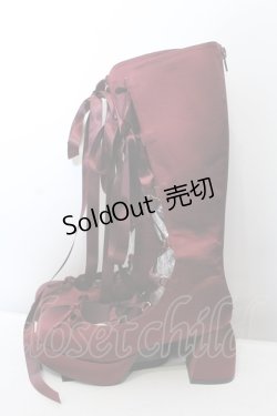 画像2: axes femme POETIQUE / レースアップサテンシューズ M ワイン O-25-05-23-024-AX-SH-OW-OS
