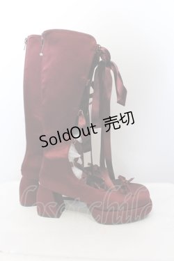 画像4: axes femme POETIQUE / レースアップサテンシューズ M ワイン O-25-05-23-024-AX-SH-OW-OS