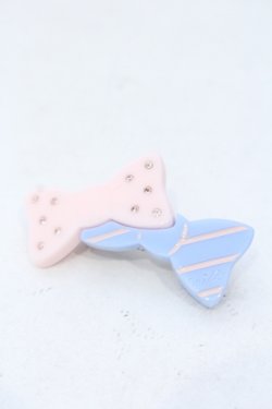 画像1: MILK / ダブルribbonバレッタ  ピンク×サックス O-25-05-23-004-ML-AC-OW-OS
