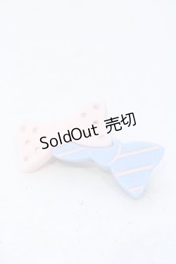 画像1: MILK / ダブルribbonバレッタ  ピンク×サックス O-25-05-23-004-ML-AC-OW-ZT