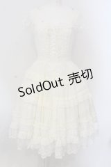 童活之森（海外ロリィタ） / レースアップティアードジャンパースカート M アイボリー O-25-05-26-030-LO-OP-IG-OS