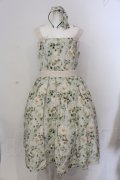 Forest Wardrobe / 森林の休日ジャンパースカート 2XL 緑花花 O-25-05-26-033-LO-OP-YM-OS