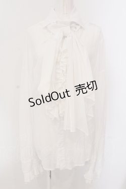 画像1: alice auaa / フリルブラウス メンズ ホワイト O-25-05-26-039-AA-BL-IG-OS