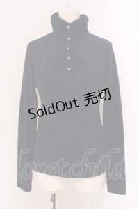 Ozz oneste / ギャザーネック裏起毛カットソー  ネイビー O-25-05-26-044-OO-TO-IG-OS