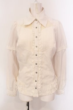 画像1: Ozz oneste / 2WAYピンタックブラウス  オフシロ O-25-05-26-045-OO-BL-IG-OS
