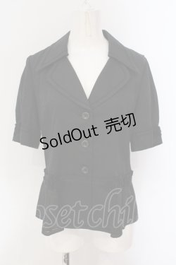 画像1: INGEBORG / 鍵編みローズモチーフつき半袖ジャケット  クロ O-25-05-26-006-LO-TO-IG-OS