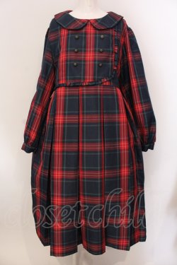 画像1: FLC / 皆方由衣コラボ MINA*タータンチェックワンピース 3L アカ O-25-05-26-047-LO-OP-YM-OS