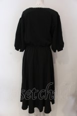 画像4: 【SALE】KANEKO ISAO / 長袖Iラインロングワンピース  クロ×シロ O-25-05-26-052-EL-OP-OW-ZT369 (4)