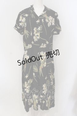 画像1: INGEBORG / 水仙ptレーヨンワンピース  クロ O-25-05-26-053-LO-OP-OW-OS