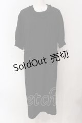 KANEKO ISAO / リボン使いピンタックワンピース  クロ O-25-05-26-054-EL-OP-OW-OS