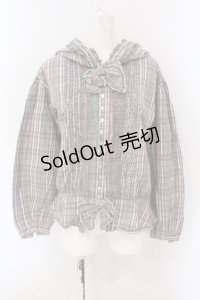 PINK HOUSE / チェック柄フード付きブラウス  グリーン系 O-25-05-26-056-LO-BL-OW-OS