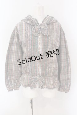 画像1: PINK HOUSE / チェック柄フード付きブラウス  グリーン系 O-25-05-26-056-LO-BL-OW-OS
