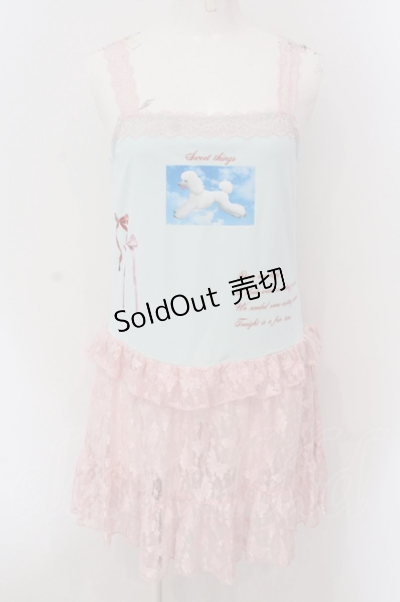 画像1: 【SALE】Candy Stripper / MY FAVORITE CAMISOLE ONE-PIECE　ワンピース F ミントグリーン×ピンク O-25-05-26-058-PU-OP-OW-ZT353 (1)