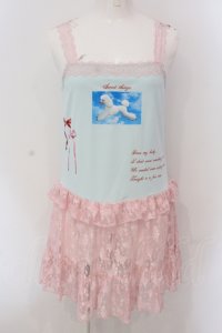 Candy Stripper / MY FAVORITE CAMISOLE ONE-PIECE　ワンピース F ミントグリーン×ピンク O-25-05-26-058-PU-OP-OW-OS