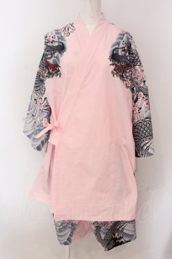 画像1: GALFY / 卍甚平 大型犬（L） ピンク O-25-05-26-063-PU-OP-OW-OS