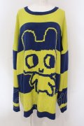 Candy Stripper / まめっち BORDER KNIT　ニット 2 イエロー×ネイビー O-25-05-26-067-PU-TO-OW-OS