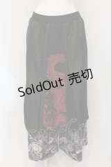 Qutie Frash / 和柄ワイドパンツ  レッド×ブラック O-25-05-26-070-QU-PA-IG-OS