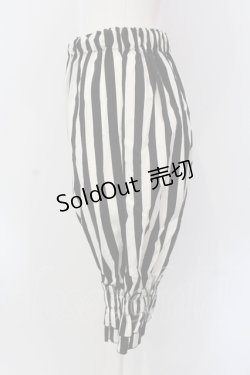 画像2: Dangerous nude / ストライプドロワーズ  ブラック×アイボリー O-25-05-26-072-PU-PA-OW-OS