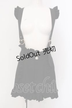 画像1: LIZ LISA / サスペンダー付フリルショートパンツ  クロ O-25-05-26-074-LO-PA-OW-OS