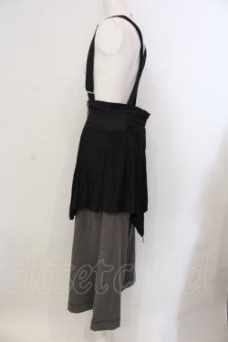 画像2: ALGONQUINS / サスペンダー付きラップワイドパンツ F グレー×ブラック O-25-05-26-076-AL-PA-OW-OS