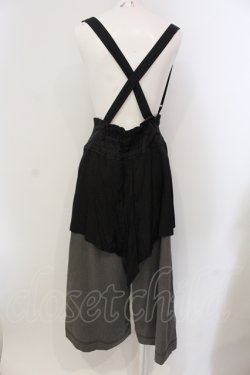 画像3: ALGONQUINS / サスペンダー付きラップワイドパンツ F グレー×ブラック O-25-05-26-076-AL-PA-OW-OS