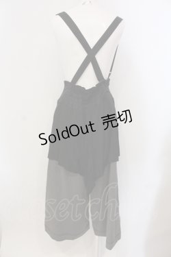 画像3: ALGONQUINS / サスペンダー付きラップワイドパンツ F グレー×ブラック O-25-05-26-076-AL-PA-OW-OS