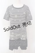 INGEBORG / カメリアボーダーカットチュニック 3 ネイビー×グレー O-25-05-26-009-LO-TO-IG-OS