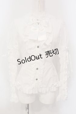 画像1: metamorphose / レースアップスリーブブラウス size1 シロ O-25-05-26-093-ME-BL-IG-OS