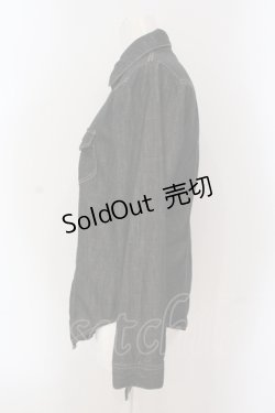 画像2: INGEBORG / ロゴスナップボタンデニムシャツ 9 クロ O-25-05-26-011-LO-JA-IG-OS
