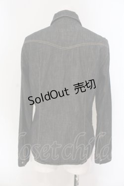 画像3: INGEBORG / ロゴスナップボタンデニムシャツ 9 クロ O-25-05-26-011-LO-JA-IG-OS