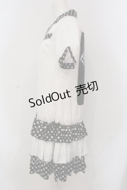 画像2: ALGONQUINS / フリルティアードシャツワンピース  ホワイト×ブラックドット O-25-05-26-098-AL-OP-IG-OS