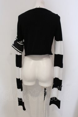 画像3: DimMoire / 【HELLO KITTY×DimMoire】しましまダメージニット F ブラック×ホワイト O-25-05-26-100-PU-TO-OW-OS