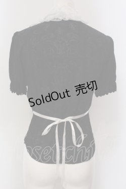 画像4: FRILL / コフィンジャガードプリント半袖カットブラウス  ブラック×ホワイト O-25-05-26-101-HN-TO-IG-OS