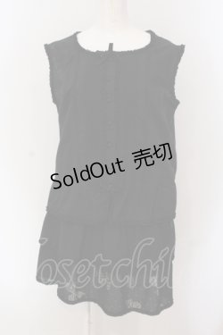 画像1: INGEBORG / カメリアリボンプリントブラウス インナーワンピース セット 4 クロ O-25-05-26-013-LO-OP-IG-OS