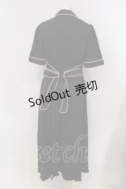画像3: EAT ME / オープンカラーマキシワンピース  クロ×シロ O-25-05-26-107-LO-OP-IG-ZS