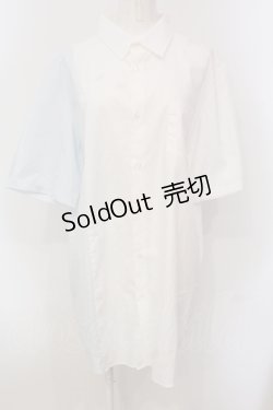 画像1: KMK / バイカラーシャツ  ホワイト×サックス O-25-05-26-108-PU-BL-OW-OS