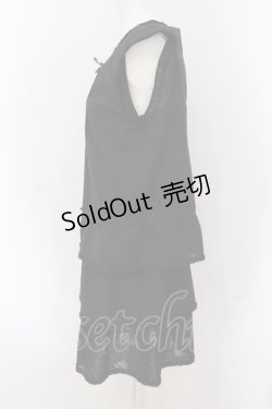 画像3: INGEBORG / カメリアリボンプリントブラウス インナーワンピース セット 4 クロ O-25-05-26-013-LO-OP-IG-OS