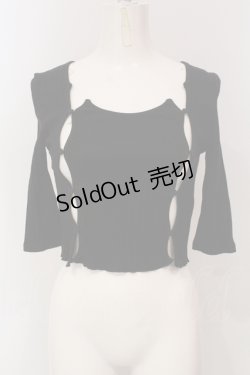 画像1: Melt the lady / クロップドリブトップス F クロ O-25-05-26-115-PU-TO-OW-OS