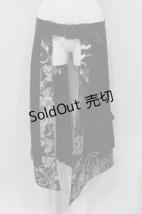 Qutie Frash / ラップロングスカート  ブラックｘシルバー O-25-05-26-117-QU-SK-YM-OS