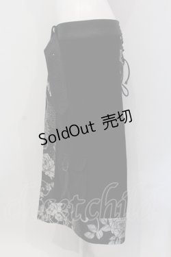 画像2: Qutie Frash / ラップロングスカート  ブラックｘシルバー O-25-05-26-117-QU-SK-YM-OS