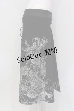 画像3: Qutie Frash / ラップロングスカート  ブラックｘシルバー O-25-05-26-117-QU-SK-YM-OS