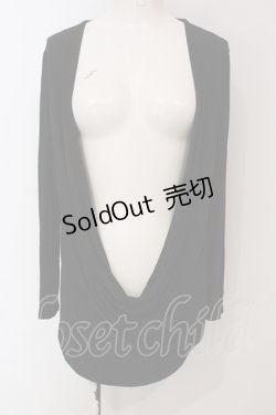 画像1: ALGONQUINS / ドレーププルオーバー F ブラック O-25-05-26-009-AL-TO-OW-OS