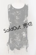 ALGONQUINS / ムラ柄レースアップタンクトップ F ブラック O-25-05-26-120-AL-TO-OW-OS