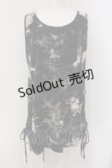 ALGONQUINS / ムラ柄レースアップタンクトップ F ブラック O-25-05-26-120-AL-TO-OW-OS
