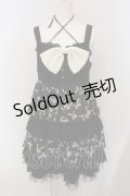 ALGONQUINS / リボン柄ティアードワンピース F ブラック O-25-05-26-122-AL-OP-OW-ZS